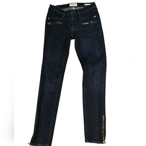Frame skinny de jeanne zippered leg jeans in Bedford wash